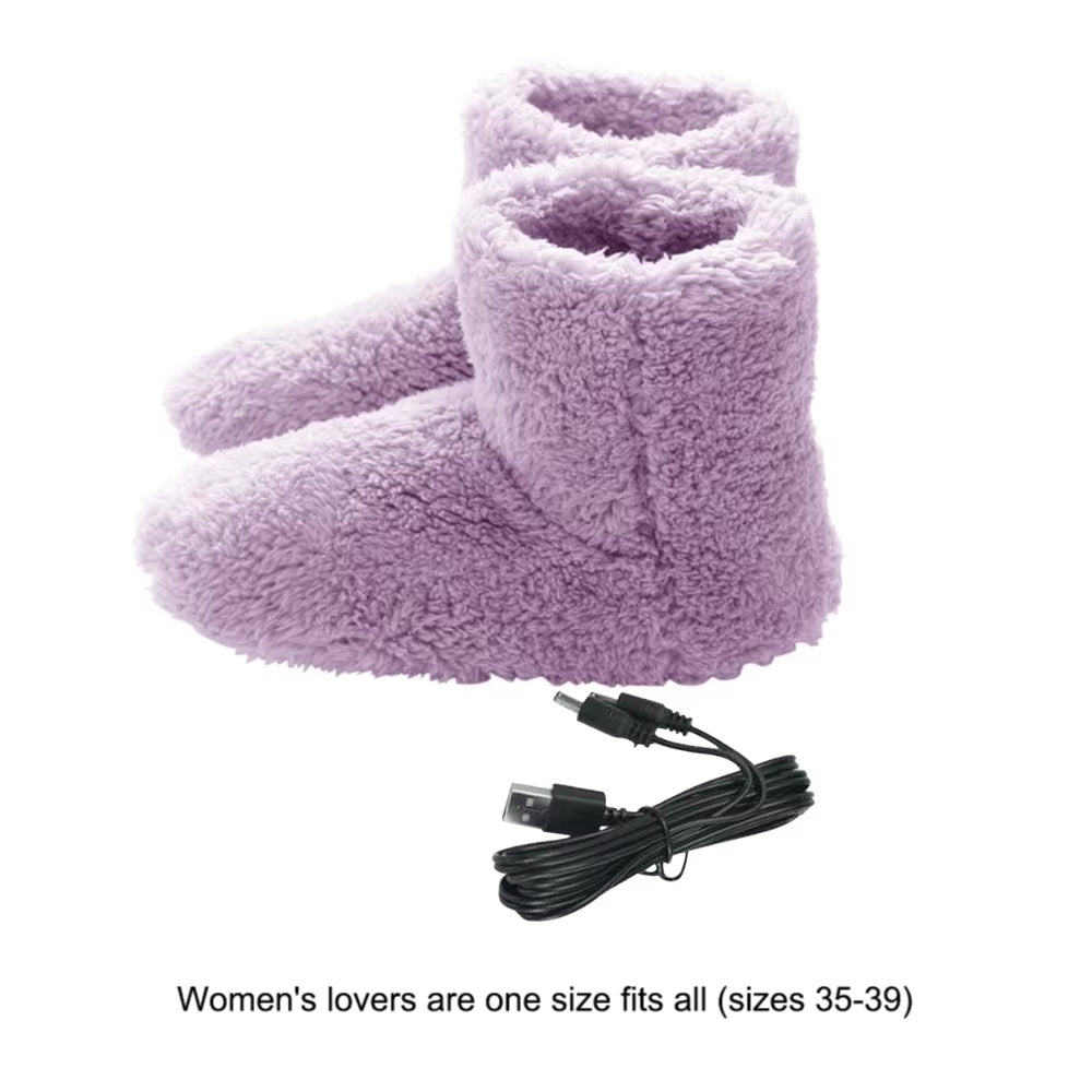 Electric Heater Foot Warmer USB Charging Fleece Soft Warm Foot Cover Washable Winter Feet Heating Pads for Home Bedroom Sleeping