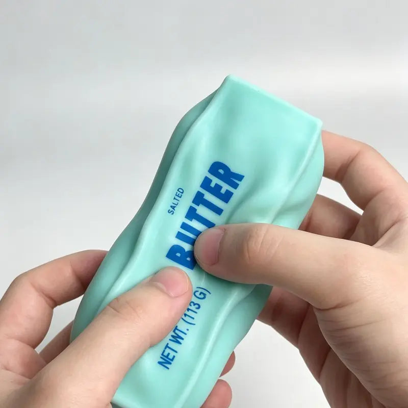 Crunchy Sound Butter Bar Squishy Fidget Toy, Soft Squeeze Sensory Item, Portable Cute Desk Stress Relief Tool, Ideal Party Bag Gift for Teens & Adults (Home & Festive Supplies), Fidget Toys