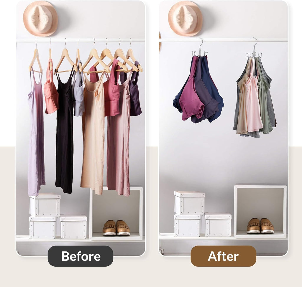 Tank Top Hanger, Rotating Bra Organizer for Closet, Holds 24 Bras