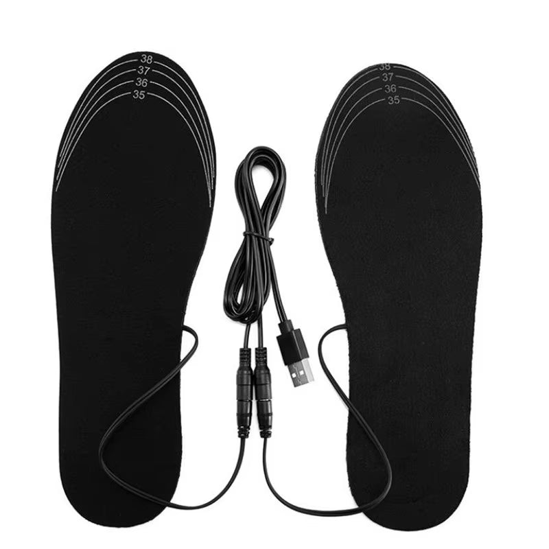 USB Heated Shoe Insoles for Feet Warm Sock Pad Mat Electrically Heating Insoles Washable Warm Thermal Insoles Man Women