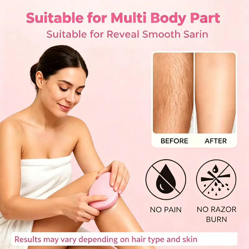 Mango Nano Glass Smooth Hair Remover Razor with Nano Technology - Reusable Waterproof Crystal Painless Exfoliating Body Care Device for Women’S Sensitive Skin, Knuckles & Legs-Arms Home Care Squeegee, Ideal Gift