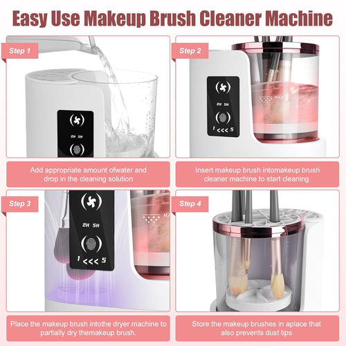 3 in 1 Electric Makeup Brush Cleaner Machine, Brush Cleaner and Dryer