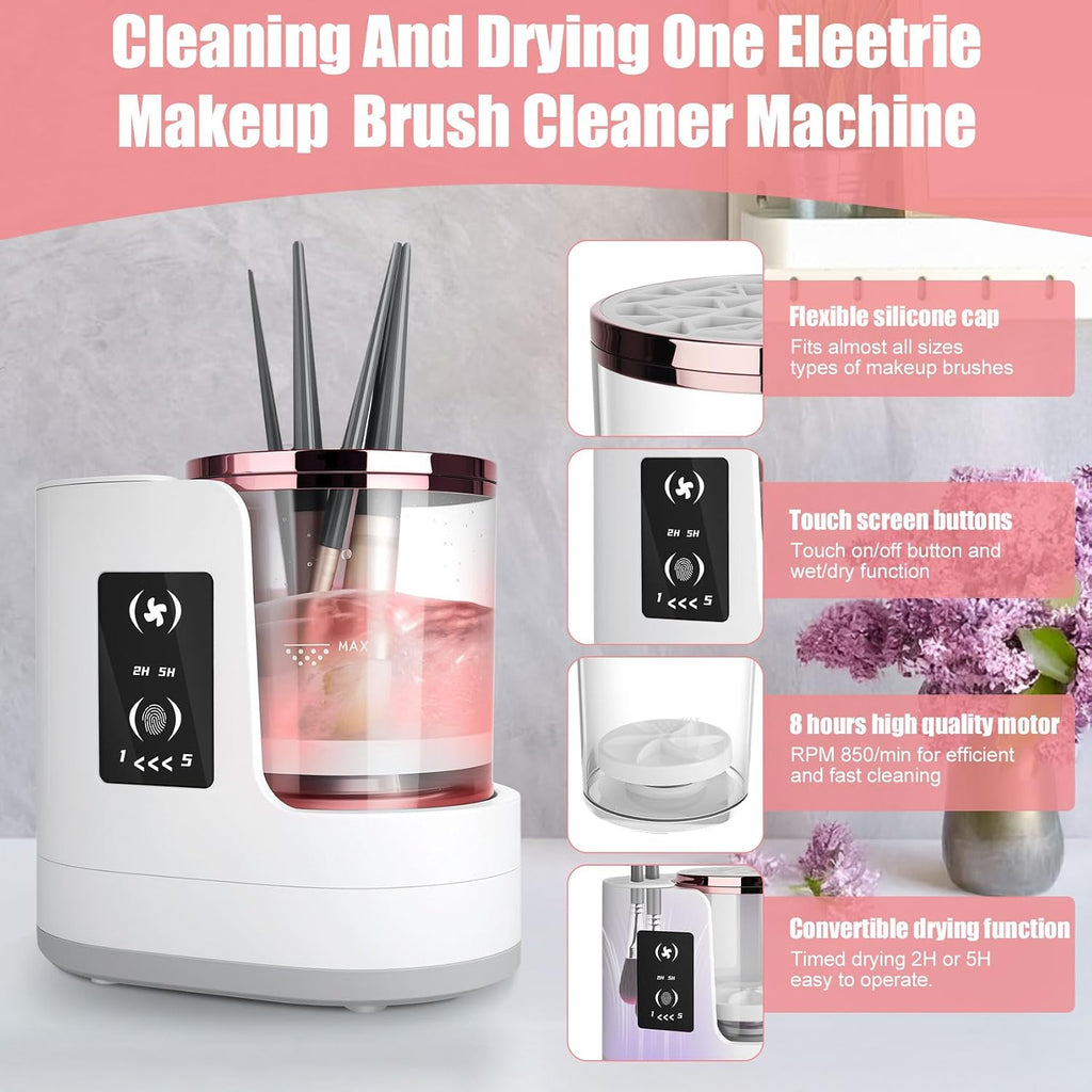 3 in 1 Electric Makeup Brush Cleaner Machine, Brush Cleaner and Dryer