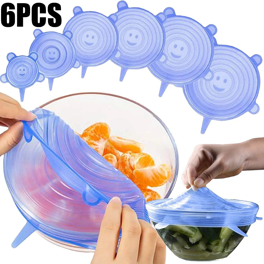 FreshFit™ Reusable Silicone Stretch Lids – 6 Piece Set