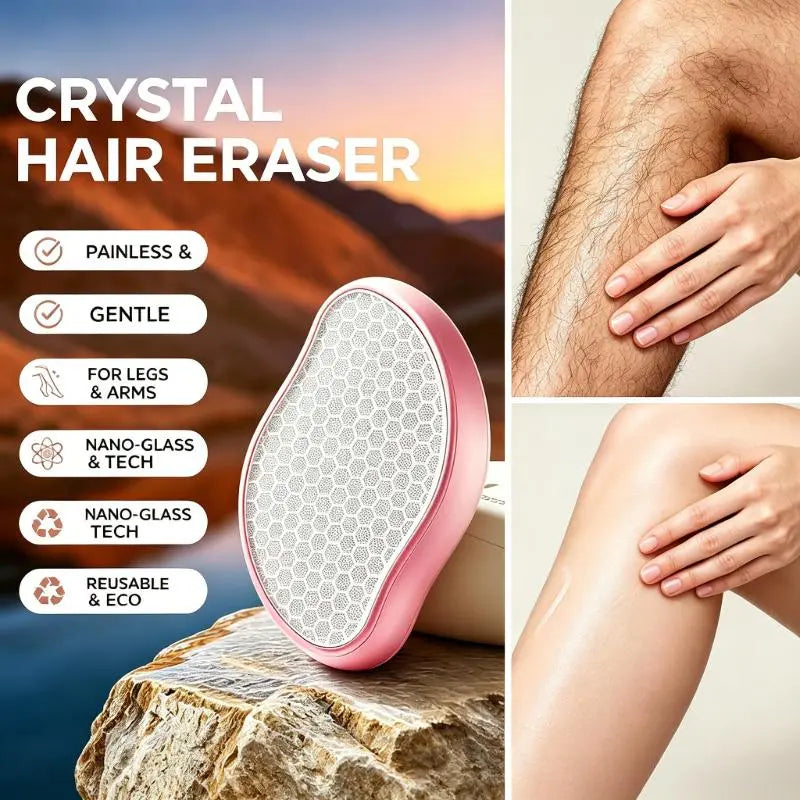 Mango Nano Glass Smooth Hair Remover Razor with Nano Technology - Reusable Waterproof Crystal Painless Exfoliating Body Care Device for Women’S Sensitive Skin, Knuckles & Legs-Arms Home Care Squeegee, Ideal Gift