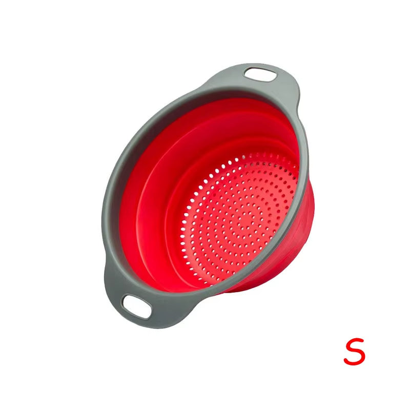 round Folding Colander BPA Free Fruits Vegetables Washing Drain Basket Kitchen Colander Strainer Dishwasher Safe KC0236